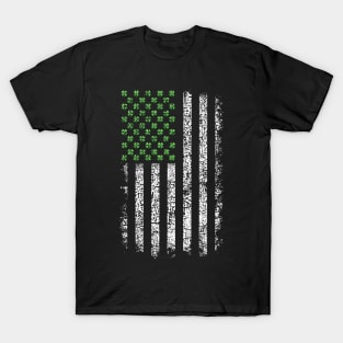 Shamrock Stars & Stripes Tee: St. Paddy's Patriotic Pride! T-Shirt